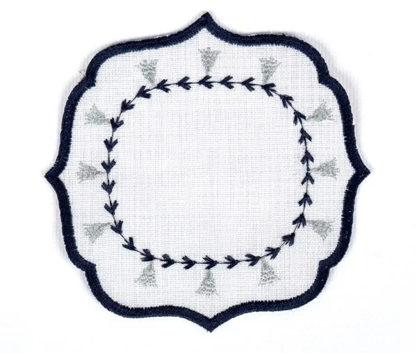 Runner Amerikan Seti Püskül Nature Nakışlı Beyaza Lacivert 13 Parça