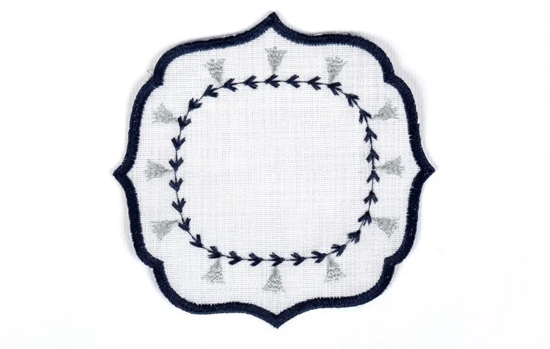 Runner Amerikan Seti Püskül Nature Nakışlı Beyaza Lacivert 13 Parça