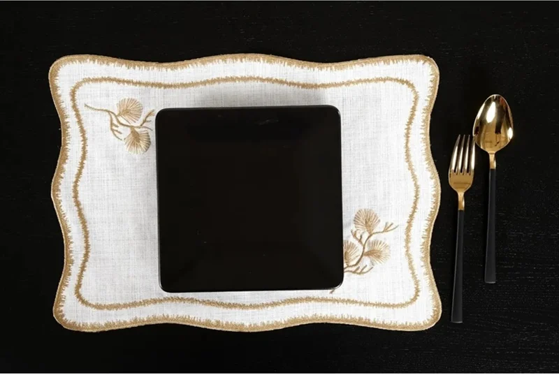 Runner Amerikan Seti Dianna Nature Nakışlı Beyaza Gold 13 Parça