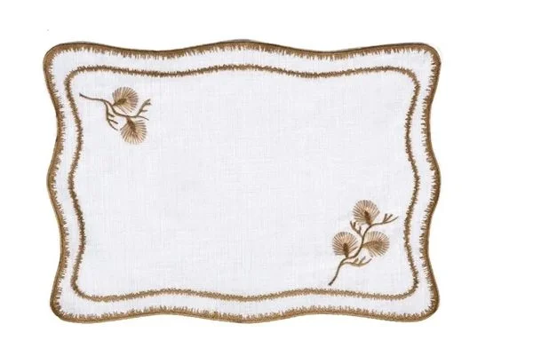 Runner Amerikan Seti Dianna Nature Nakışlı Beyaza Gold 13 Parça