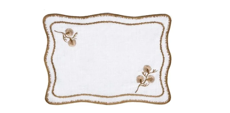 Runner Amerikan Seti Dianna Nature Nakışlı Beyaza Gold 13 Parça