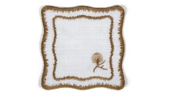 Runner Amerikan Seti Dianna Nature Nakışlı Beyaza Gold 13 Parça