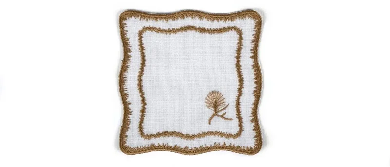 Runner Amerikan Seti Dianna Nature Nakışlı Beyaza Gold 13 Parça