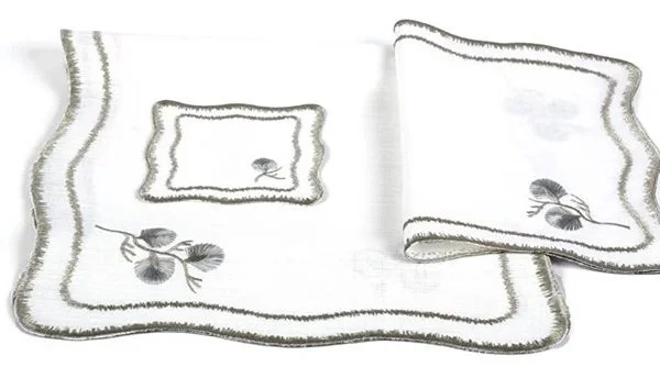 Runner Amerikan Seti Dianna Nature Nakışlı Beyaza Simli 13 Parça