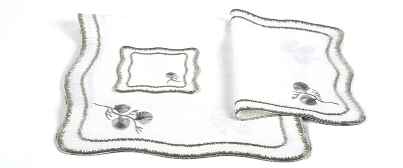 Runner Amerikan Seti Dianna Nature Nakışlı Beyaza Simli 13 Parça