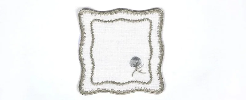 Runner Amerikan Seti Dianna Nature Nakışlı Beyaza Simli 13 Parça