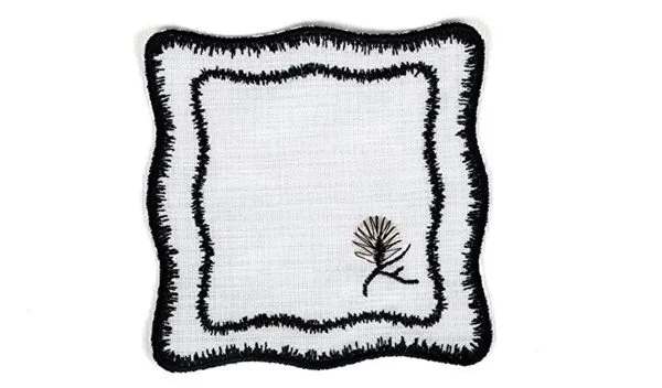 Runner Amerikan Seti Dianna Nature Nakışlı Beyaza Siyah 13 Parça