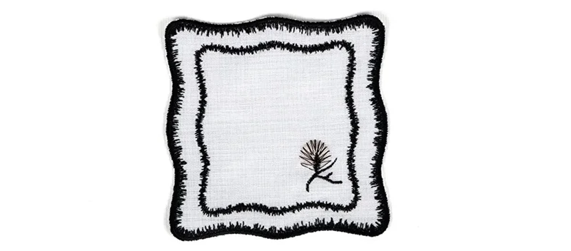 Runner Amerikan Seti Dianna Nature Nakışlı Beyaza Siyah 13 Parça