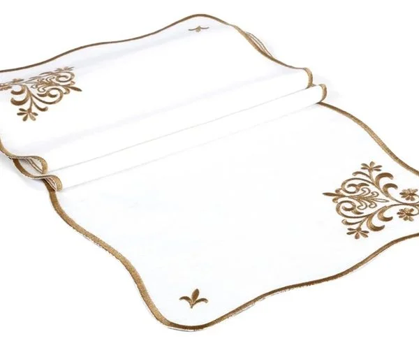 Runner Amerikan Seti Queen Nature Nakışlı Beyaza Altın 13 Parça