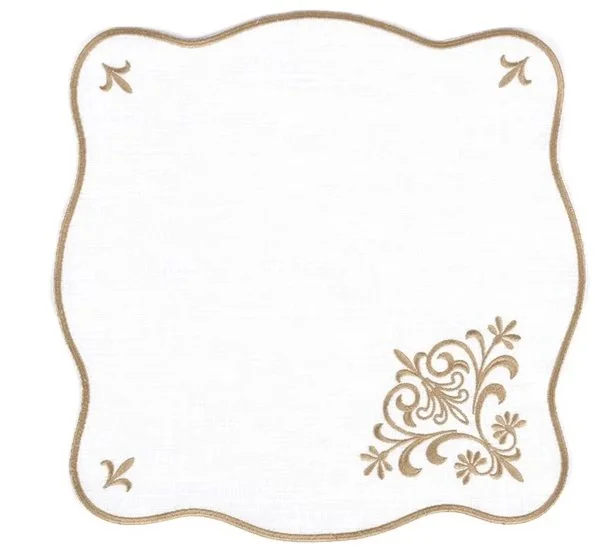 Runner Amerikan Seti Queen Nature Nakışlı Beyaza Altın 13 Parça