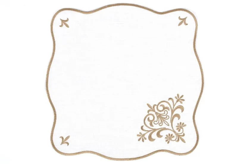 Runner Amerikan Seti Queen Nature Nakışlı Beyaza Altın 13 Parça