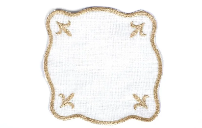 Runner Amerikan Seti Queen Nature Nakışlı Beyaza Simli 13 Parça