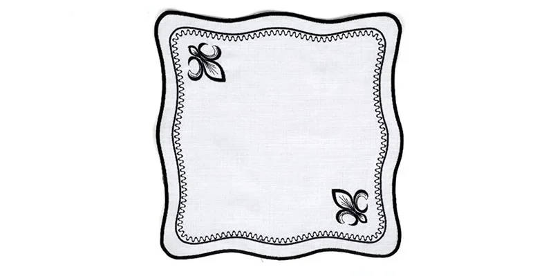 Runner Amerikan Seti King Nature Nakışlı Beyaza Siyah 13 Parça