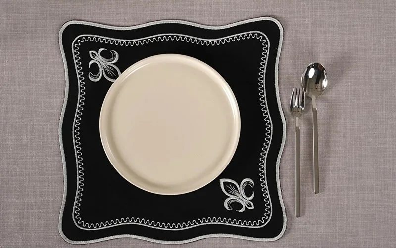 Runner Amerikan Seti King Nature Nakışlı Siyaha Beyaz 13 Parça