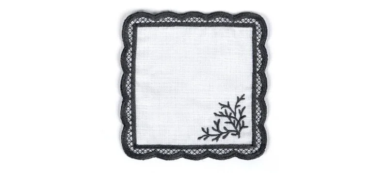 Runner Amerikan Seti Dal Nature Nakışlı Beyaza Gri 13 Parça