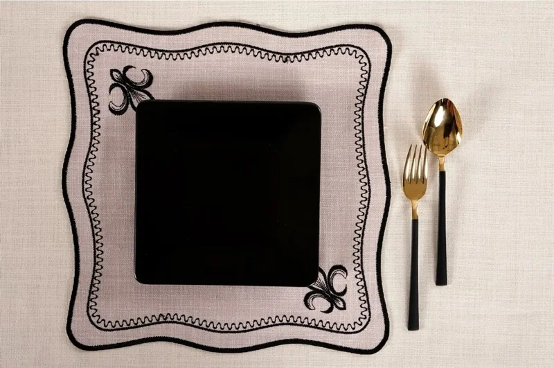 Runner Amerikan Seti King Nature Nakışlı Camela Siyah 13 Parça