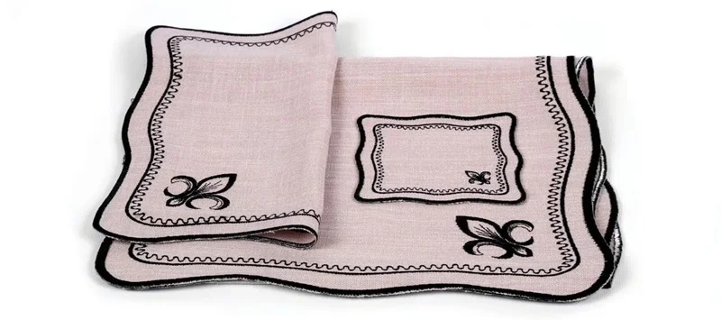 Runner Amerikan Seti King Nature Nakışlı Camela Siyah 13 Parça