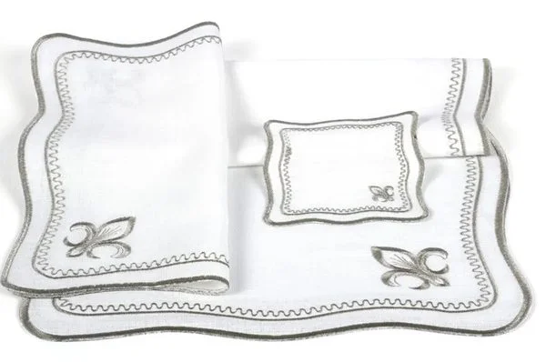 Runner Amerikan Seti King Nature Nakışlı Beyaza Gri 13 Parça