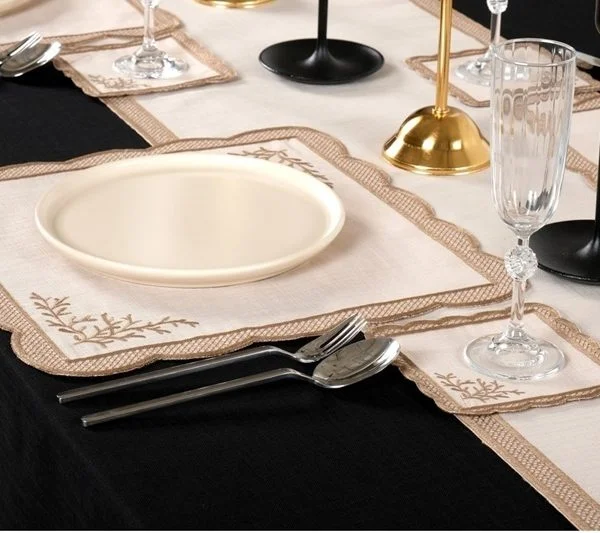 Runner Amerikan Seti Dal Nature Nakışlı Camel Kahve 13 Parça