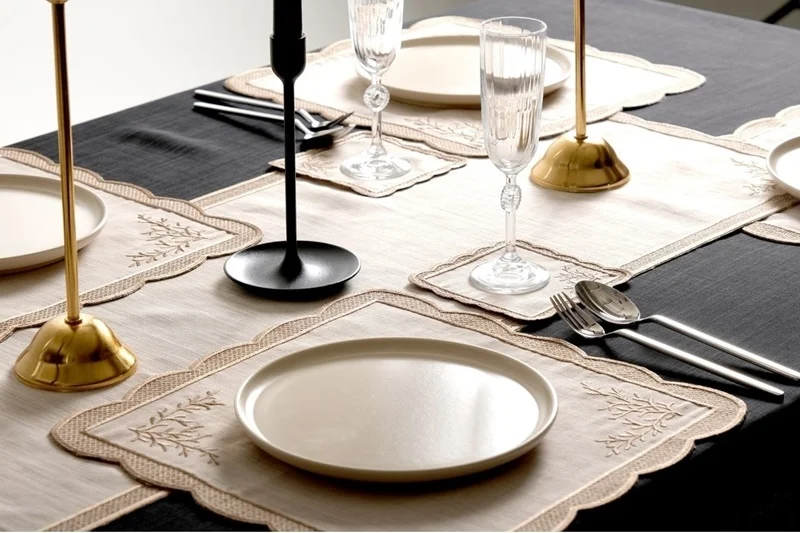 Runner Amerikan Seti Dal Nature Nakışlı Camel Kahve 13 Parça