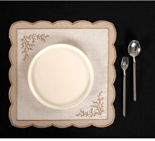 Runner Amerikan Seti Dal Nature Nakışlı Camel Kahve 13 Parça