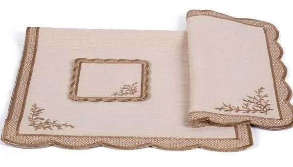 Runner Amerikan Seti Dal Nature Nakışlı Camel Kahve 13 Parça