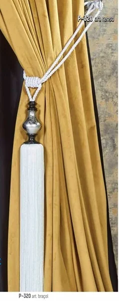 Çizgili Vazo Perde Aksesuar -Gümüş - Görsel 5