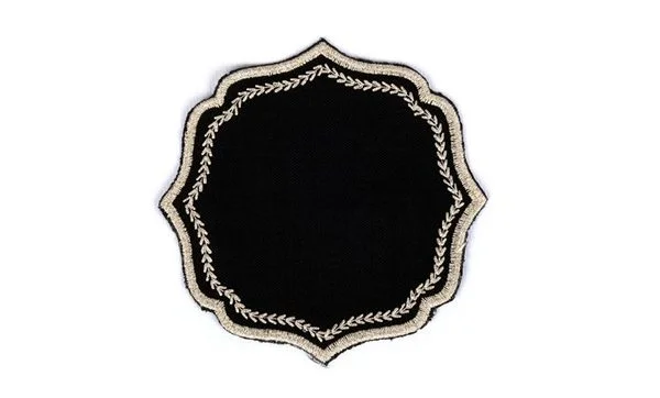 Runner Amerikan Seti Balık Sırtı Nakışlı Siyah 13 Parça Nature Serisi