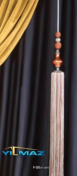 Çizgili Vazo Perde Aksesuar - Bakır - Görsel 3