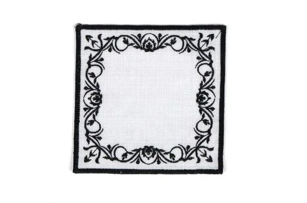 Runner Amerikan Seti Sienal Nature Nakışlı Beyaza Siyah 13 Parça