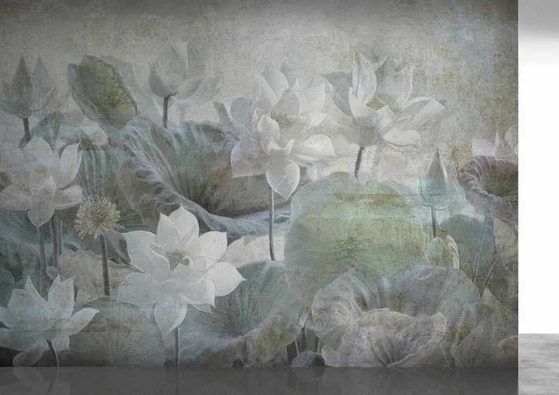 Trendyol lotus çiçeği desenli modern duvar posteri bursa ve Hepsiburada soft renkli çiçekli duvar kağıdı modelleri