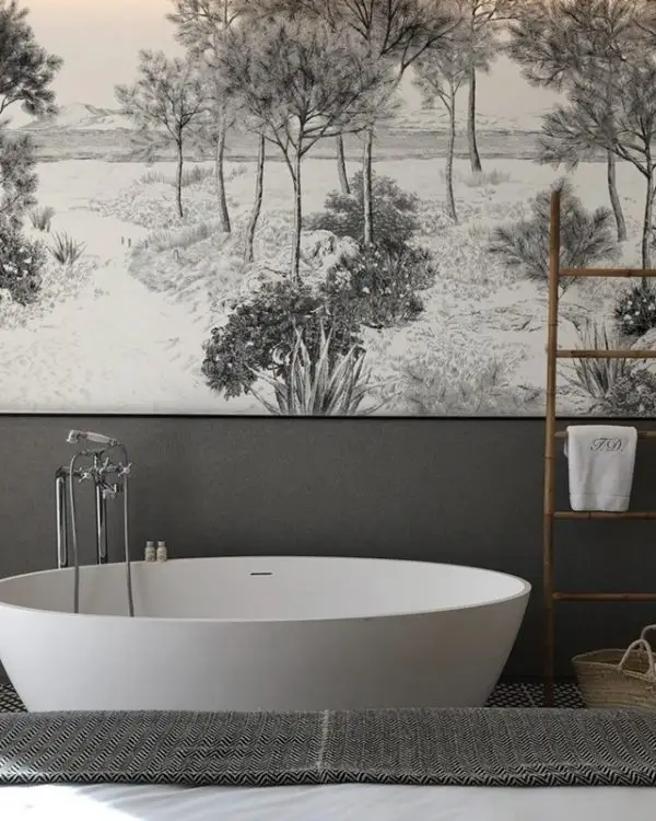 monochrome akdeniz fistik camlari ve agave esintili duvar kagidi