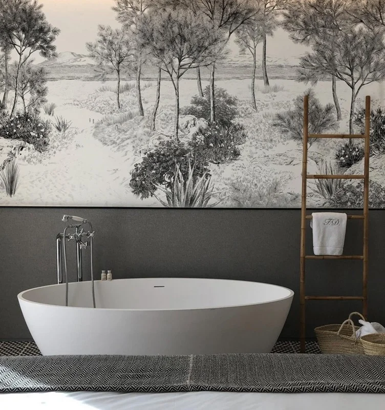 monochrome akdeniz fistik camlari ve agave esintili duvar kagidi