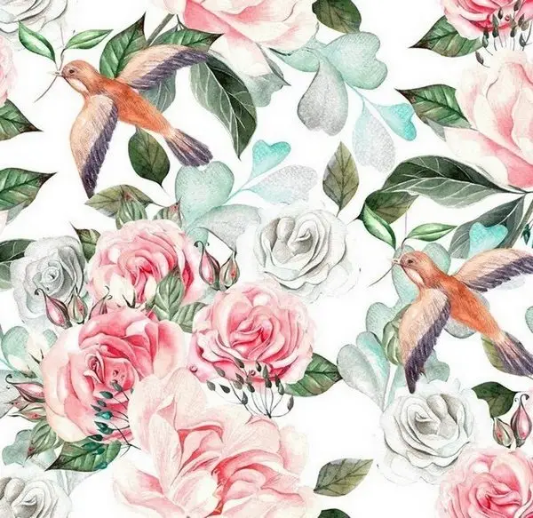 Sanatsal Dokulu Karma Çiçek ve Kuş Desenli Duvar Kağıdı Koleksiyonu Yılmaz Home Collection