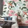Sanatsal Dokulu Karma Çiçek ve Kuş Desenli Duvar Kağıdı Koleksiyonu Yılmaz Home Collection