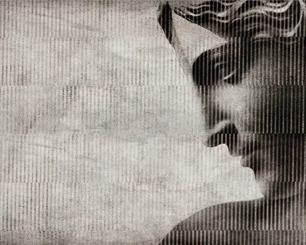 Trendyol ve Hepsiburada'da aranan glitch efektli antik heykel duvar kağıdı, modern ofis dekorasyonu için Edofleks ve Dekoros stili antrasit dijital baskı poster.