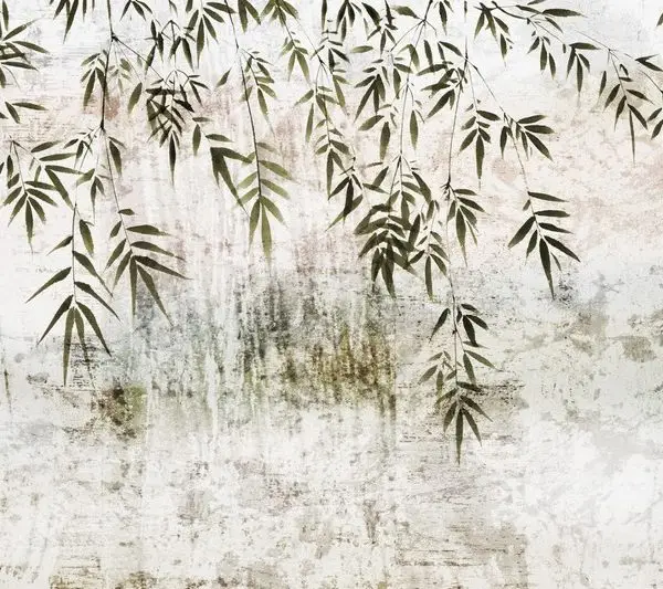 Trendyol beton görünümlü bambu yapraklı duvar posteri bursa ve Hepsiburada eskitme zeminli sarkan bambu desenli duvar kağıdı modelleri