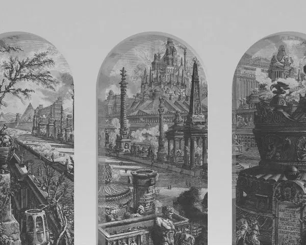 zaman yolculugu antik roma kemerli gravur 3d duvar kagidi