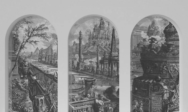 zaman yolculugu antik roma kemerli gravur 3d duvar kagidi