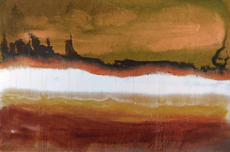 Toprak Tonlarında Yağlı Boya Efektli Sanatsal Soyut Duvar Kağıdı Uygulaması