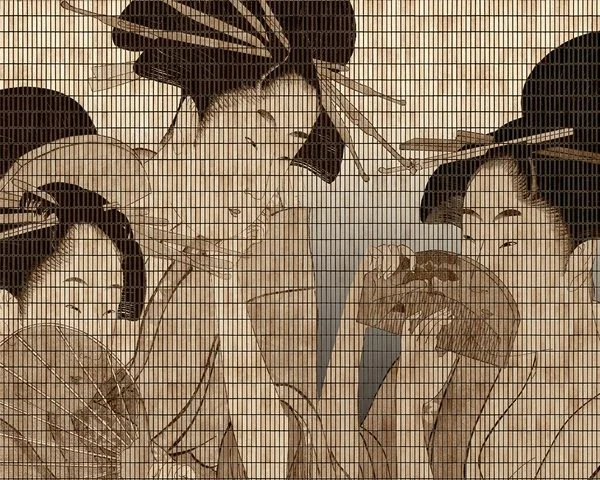 golge dansi geysa portreleri ve hasir dokulu 3d duvar kagidi