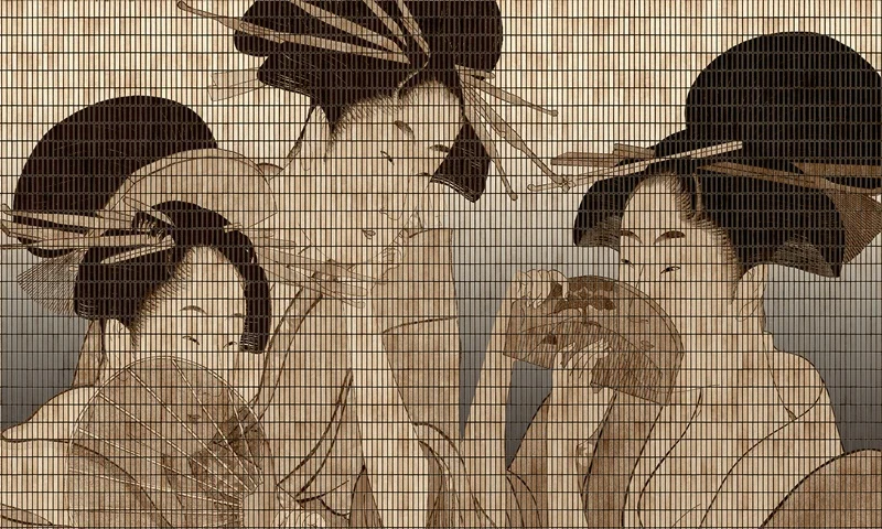 golge dansi geysa portreleri ve hasir dokulu 3d duvar kagidi