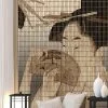 golge dansi geysa portreleri ve hasir dokulu 3d duvar kagidi