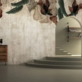 Trendyol brüt beton dokulu kurutulmuş kahverengi yaprak desenli duvar posteri bursa ve Hepsiburada minimalist loft tarzı botanik duvar kağıdı modelleri