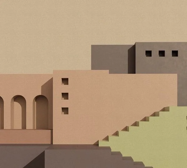 minimalist geometrik mimari ve kemerli 3d duvar kagidi