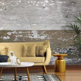 Ham Beton Görünümlü ve Çizgili Eskitme Duvar Kağıdı Yılmaz Home Collection