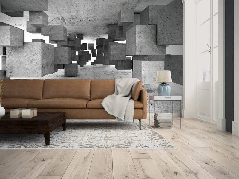 vizon ve fume modern mimari geometrik luxury duvar kagidi