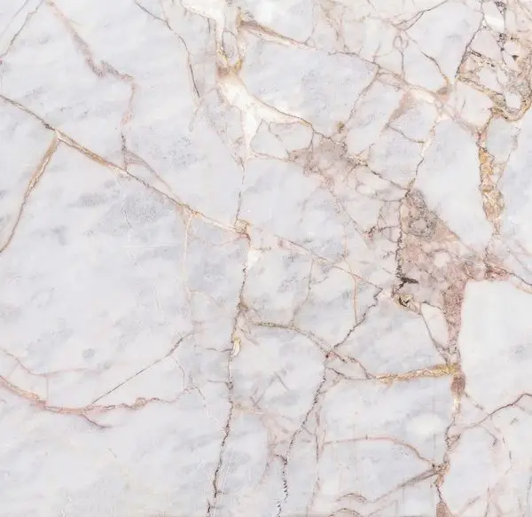Beyaz zeminli rose gold damarlı lüks mermer 3d dijital baskı duvar kağıdı