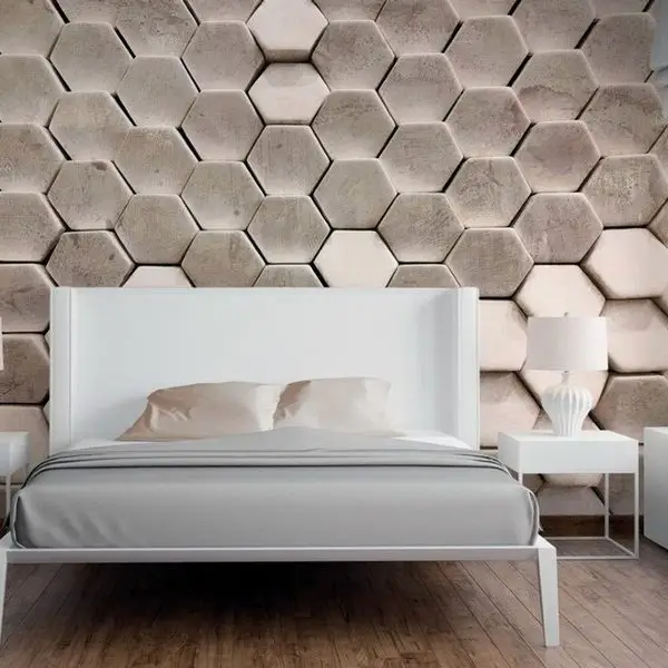 3d modern bal petegi tas desenli gri ve toprak tonlari duvar kagidi modern mimari