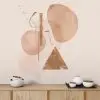 vizon ve bej modern geometrik uc boyutlu duvar kagidi luks dekorasyon